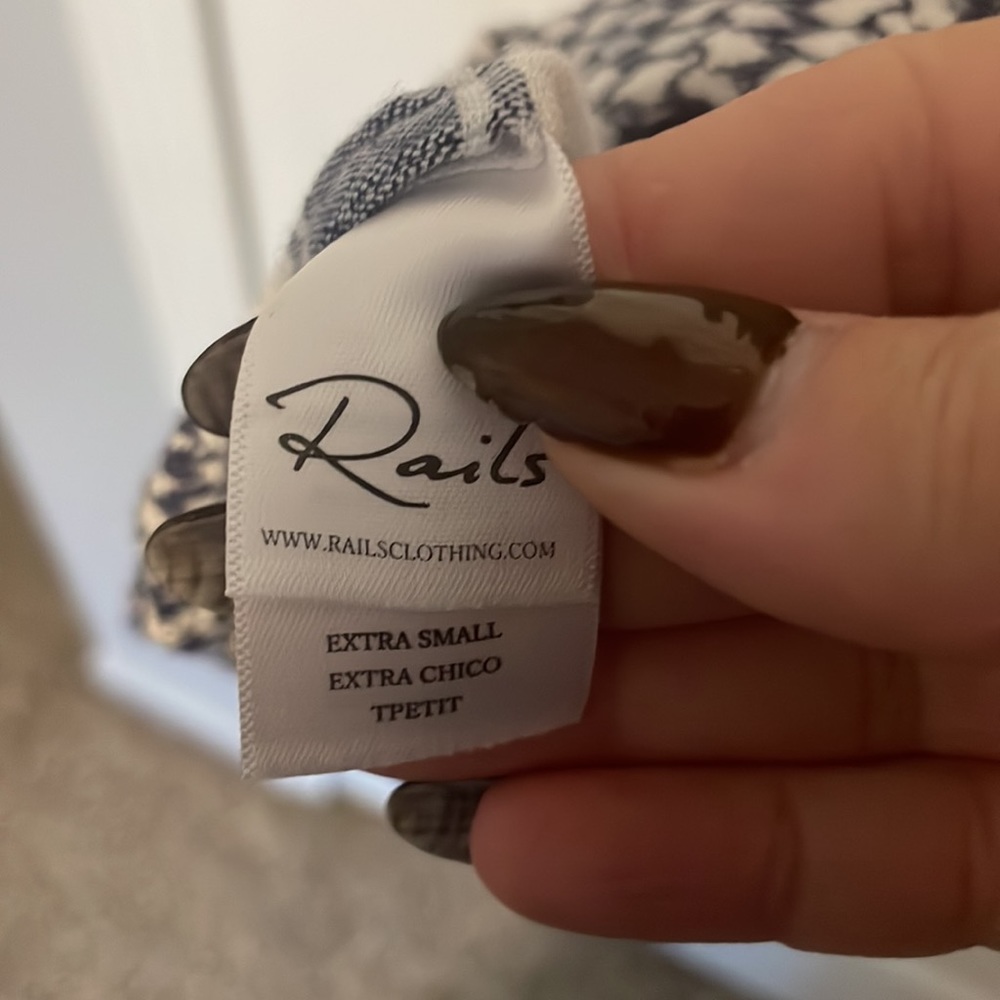 Rails Sz Xs Blue Patterned Boho Top Guc B1015 - image 6